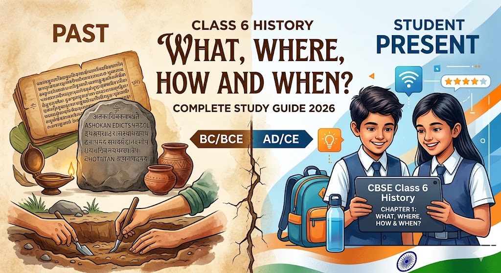 Class 6 History Chapter 1 What Where How and When Map and Notes.