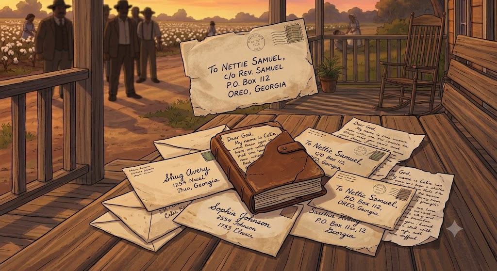 Letters representing the epistolary narrative style in The Color Purple
