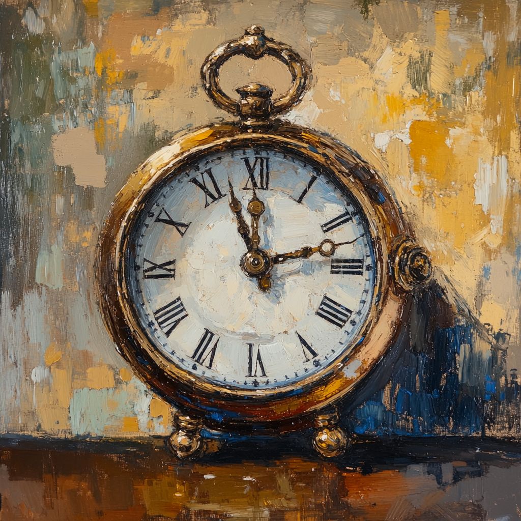 Vintage antique clock representing the passage of time, aging, and mortality in Shakespeare's Sonnet 73.