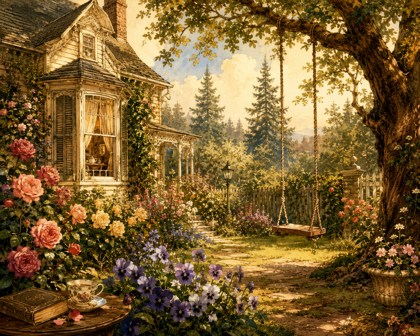 I Remember I Remember by Thomas Hood featuring a nostalgic childhood garden